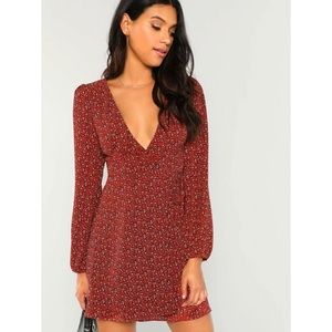 Red Leopard Wrap Dress